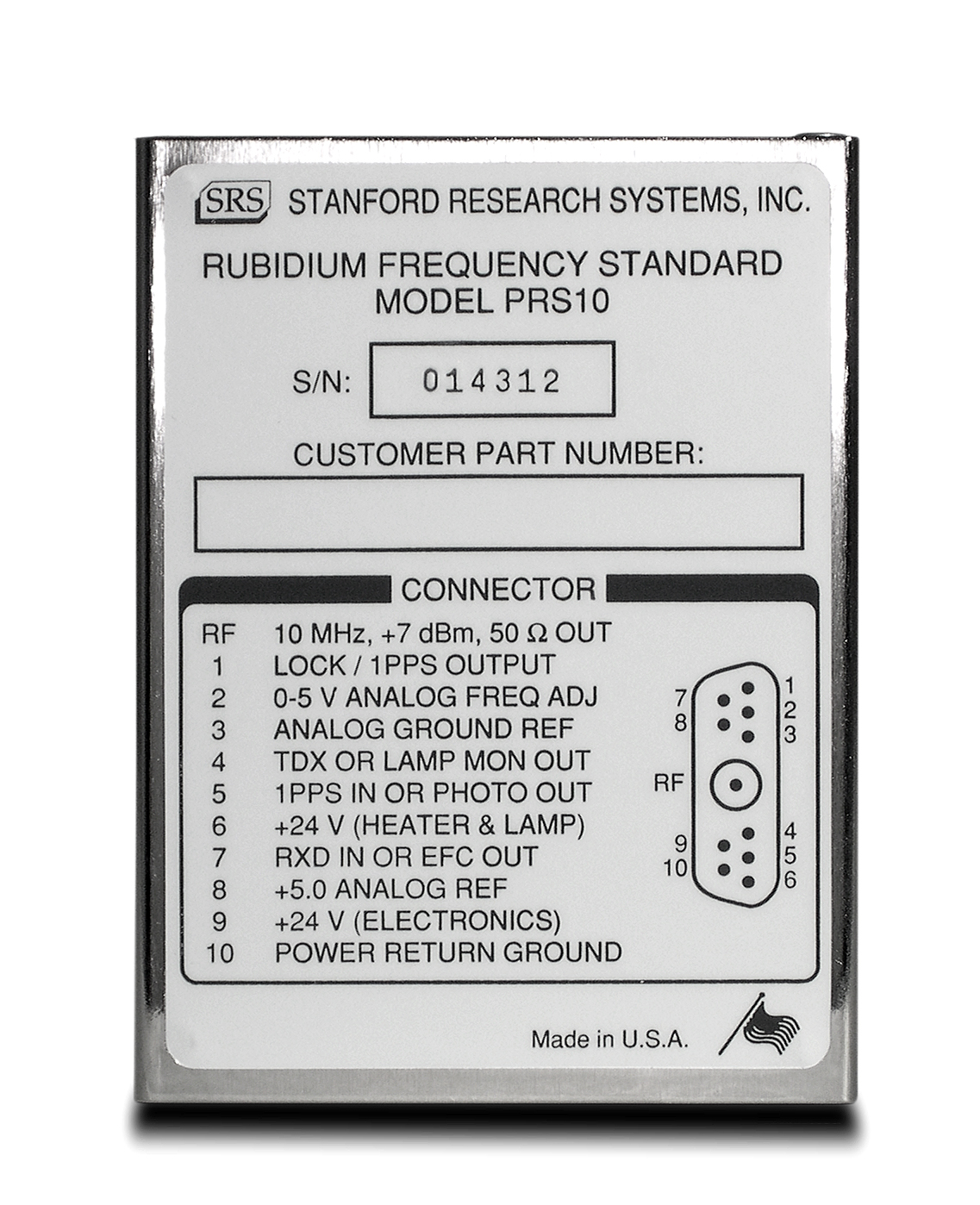 Стандарт частоты рубидиевый PRS10