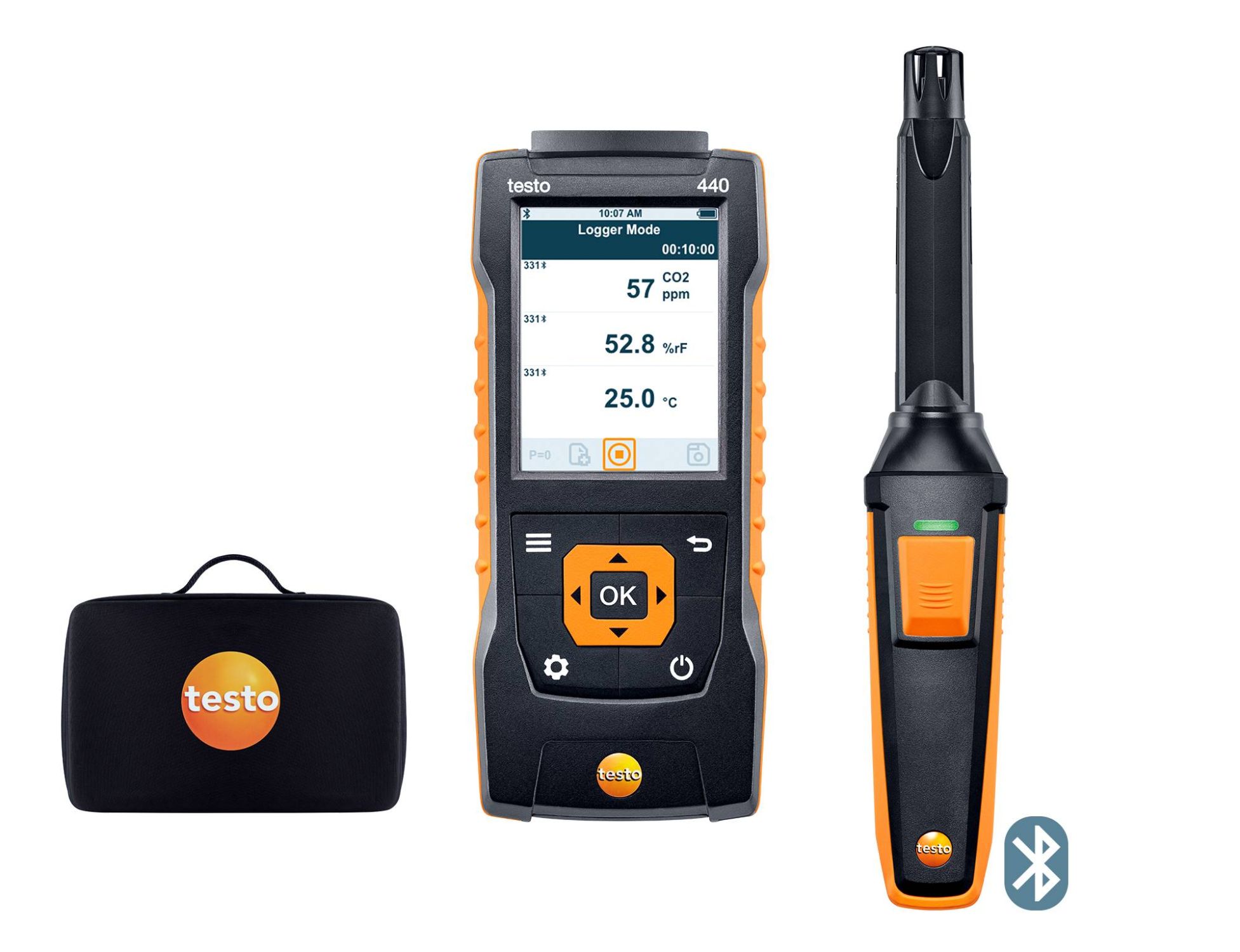 Комплект измерительный Testo 440 с Bluetooth зондом CO? (0632 1551) и кейсом