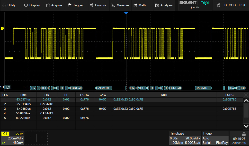 Опция SDS-5000X-Flexray